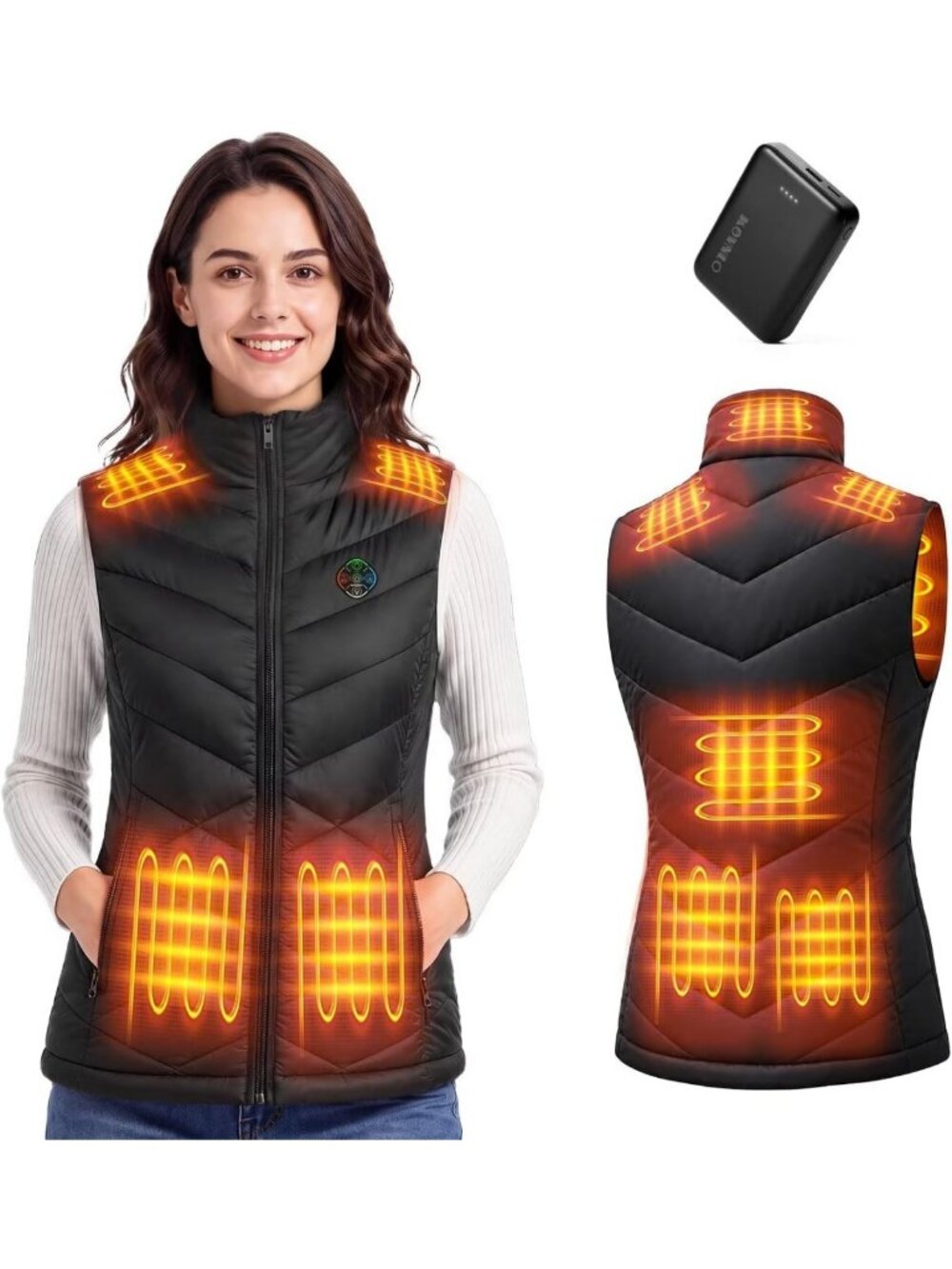 Heated Vest for Women with Battery Pack, Smart Controller, Electric Jacket